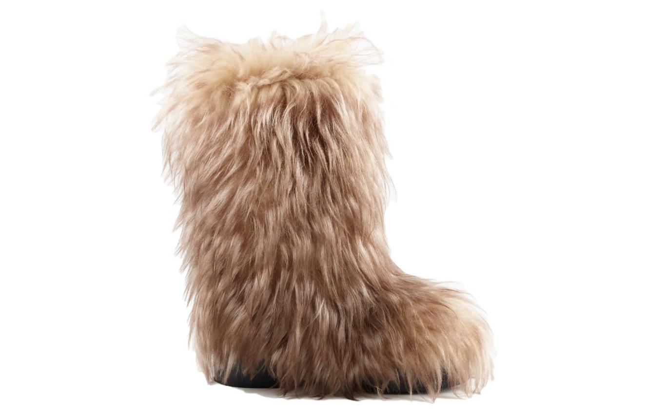 (W) Chanel Leather Round Toe Slip-On High-Heel Ankle Boots 'Tan' 圖 2