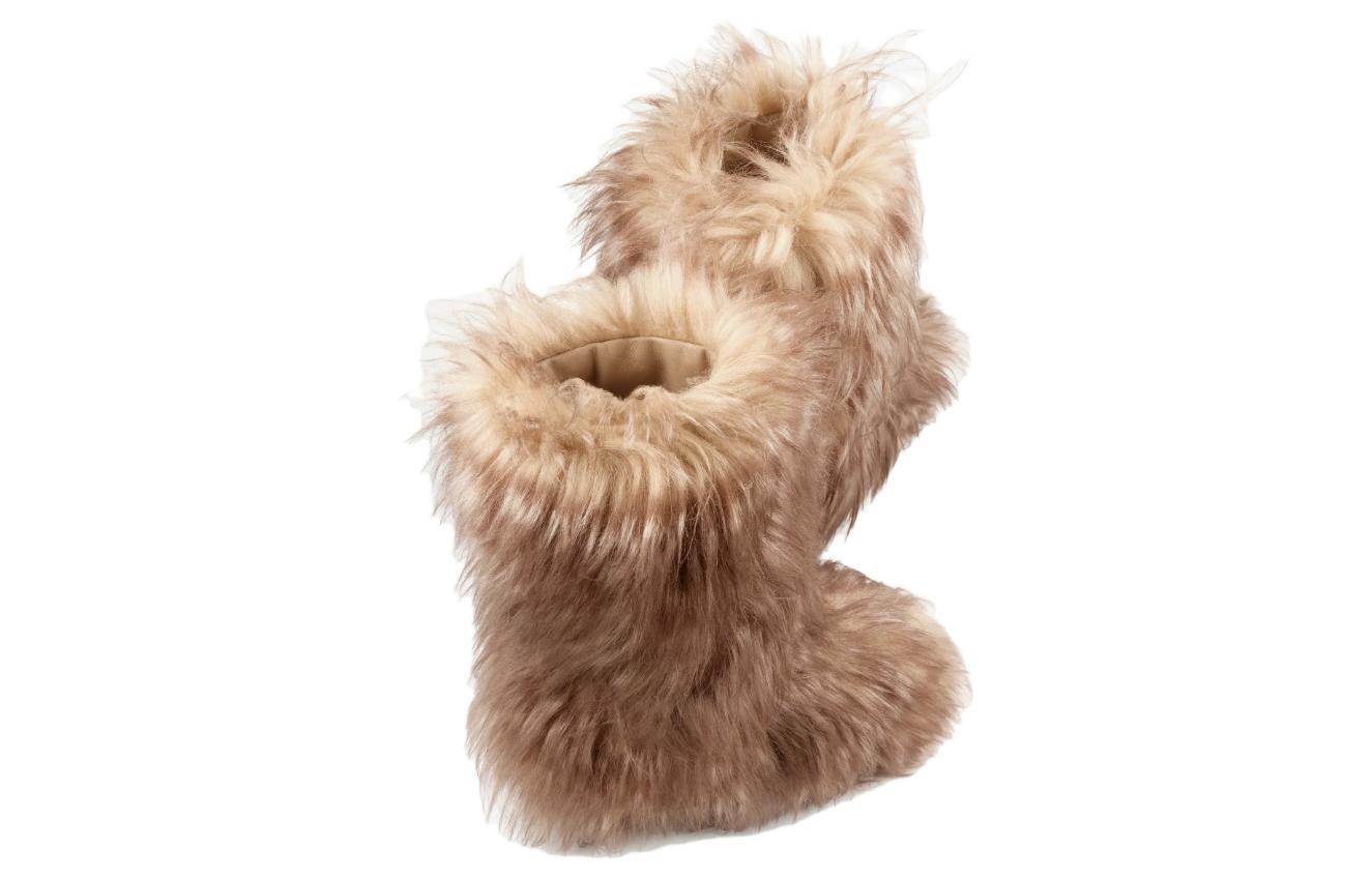 (W) Chanel Leather Round Toe Slip-On High-Heel Ankle Boots 'Tan' 圖 4