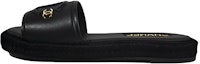 Buy (Women) Chanel Leather Round Toe Slip-On Sandals 'Black' G39778-X56890-94305