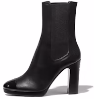(Women) Chanel Leather Round Toe Slip-On Short Chelsea Boots 'Black' G36413-Y54110-94305 (Women) Chanel Leather Round Toe Slip-On Short Chelsea Boots 'Black' G36413-Y54110-94305