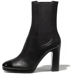 香奈兒 CHANEL 皮革圓頭套穿短筒切爾西靴 女款 黑色 Buy 香奈兒 CHANEL 皮革圓頭套穿短筒切爾西靴 女款 黑色