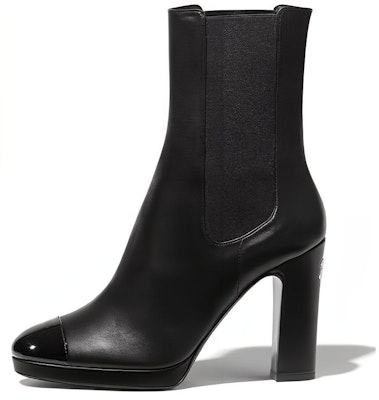 (Women) Chanel Leather Round Toe Slip-On Short Chelsea Boots 'Black' G36413-Y54110-94305 Buy (Women) Chanel Leather Round Toe Slip-On Short Chelsea Boots 'Black' G36413-Y54110-94305