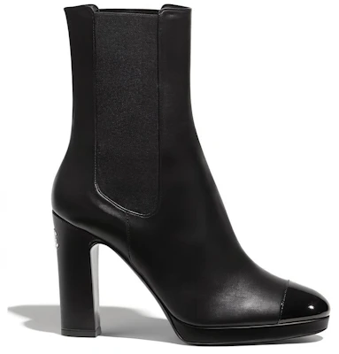 (W) Chanel Leren Chelsea Boots Rond Neus Slip-On Kort ''Zwart'' G36413-Y54110-94305 Order (W) Chanel Leren Chelsea Boots Rond Neus Slip-On Kort ''Zwart'' G36413-Y54110-94305