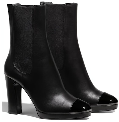 (Women) Chanel Leather Round Toe Slip-On Short Chelsea Boots 'Black' G36413-Y54110-94305 Lookbook (Women) Chanel Leather Round Toe Slip-On Short Chelsea Boots 'Black' G36413-Y54110-94305