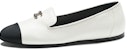 (W) Chanel Kasut Kulit Slip-On Hujung Bulat 'Putih' G45276-B14422-NS082