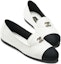 Shop (W) Chanel Kasut Kulit Slip-On Hujung Bulat 'Putih' G45276-B14422-NS082