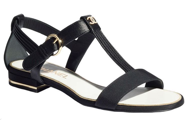 (W) Chanel Leather Sandal 'Black Logo' 圖 2