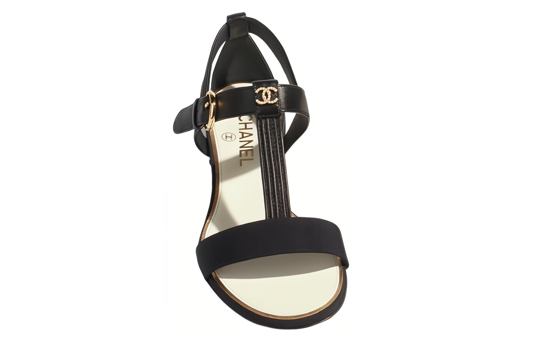 (W) Chanel Leather Sandal 'Black Logo' 圖 3