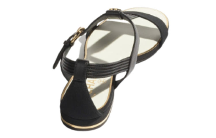 (W) Chanel Leather Sandal 'Black Logo' 圖 5