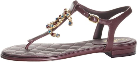 (Women) Chanel Leather Sandal 'Burgundy' G45004-B13164-NP098 (Women) Chanel Leather Sandal 'Burgundy' G45004-B13164-NP098