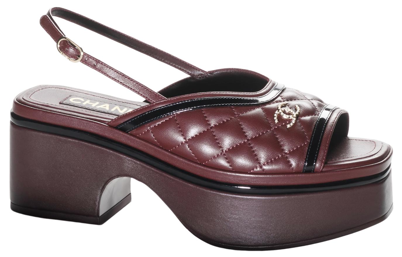 (W) Chanel Leather Sandal 'Burgundy Elegance' 圖 2