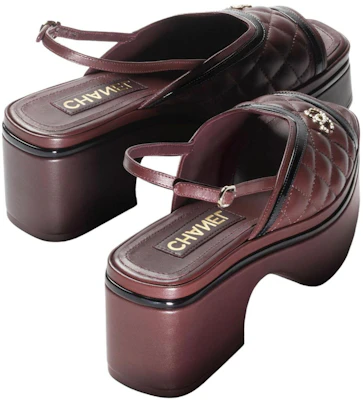 (Women) Chanel Leather Sandal 'Burgundy Elegance' G45009-B13063-NO788 Shop (Women) Chanel Leather Sandal 'Burgundy Elegance' G45009-B13063-NO788