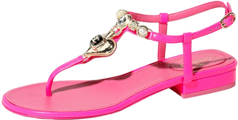 (Women) Chanel Leather Sandal 'Pink Rhinestone and Faux Pearl' G39674-X56830-0S084 Lookbook (Women) Chanel Leather Sandal 'Pink Rhinestone and Faux Pearl' G39674-X56830-0S084