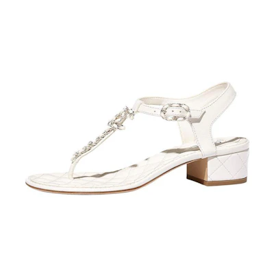 (W) Chanel Leather Sandal 'White Fashion'