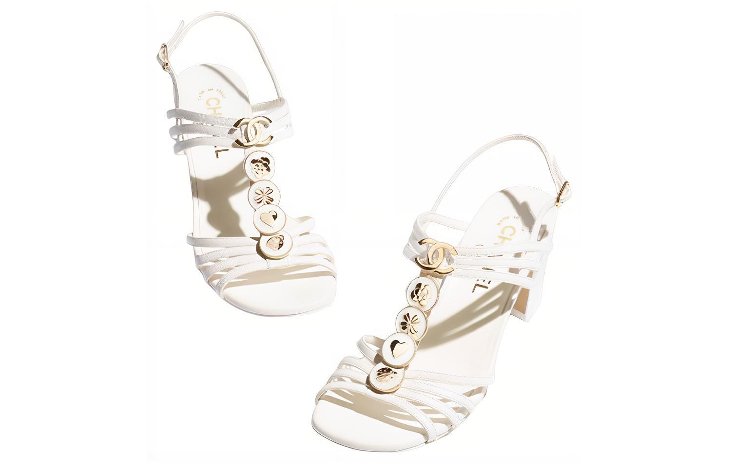 (W) Chanel Leather Sandal 'White Logo' 圖 3