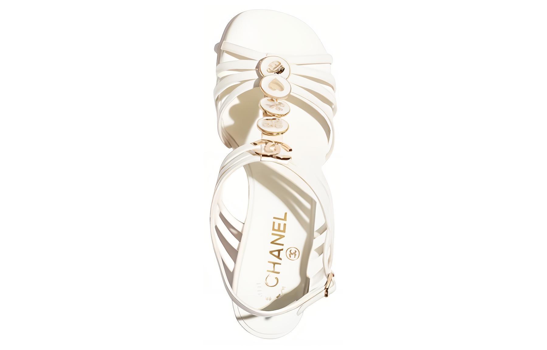 (W) Chanel Leather Sandal 'White Logo' 圖 5