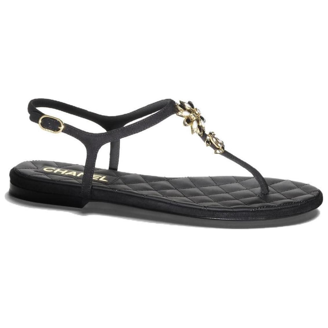 (W) Chanel Leather Sandals 'Black Fashion' 圖 2