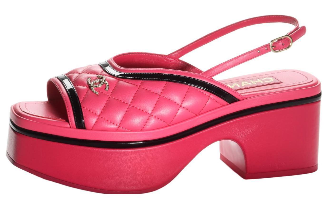 (W) Chanel Leather Sandals 'Pink'