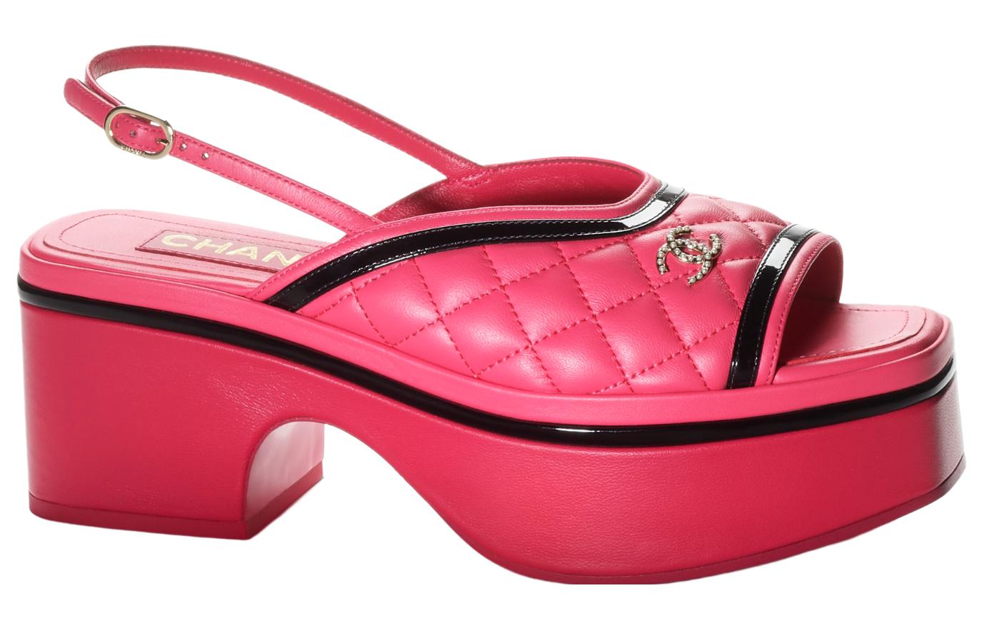 (W) Chanel Leather Sandals 'Pink' 圖 2