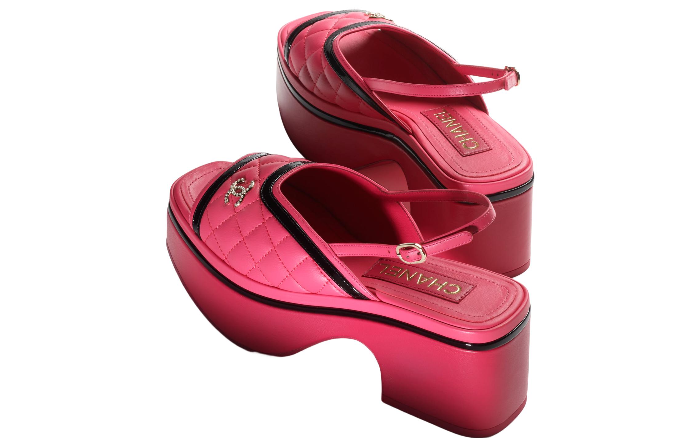 (W) Chanel Leather Sandals 'Pink' 圖 4