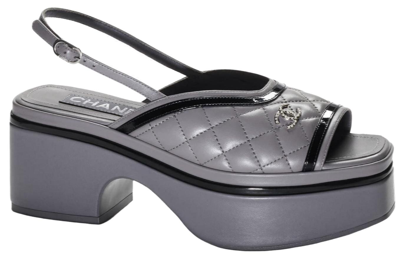 (W) Chanel Leather Sandals 'Simplistic Fashion Grey' 圖 2