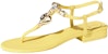 (W) Sandal Kulit Chanel 'Kuning dengan Permata dan Mutiara Tiruan' G39674-X01000-0S083