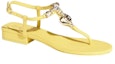 Order (W) Sandal Kulit Chanel 'Kuning dengan Permata dan Mutiara Tiruan' G39674-X01000-0S083