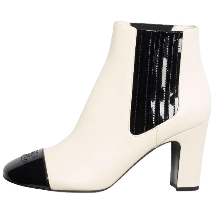 (Women) Chanel Leather Short Boot 'Fashion Slip-On White' G39391-Y56252-K4841