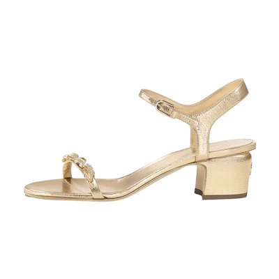 (W) Chanel Leather Slide 'Gold Fashion'