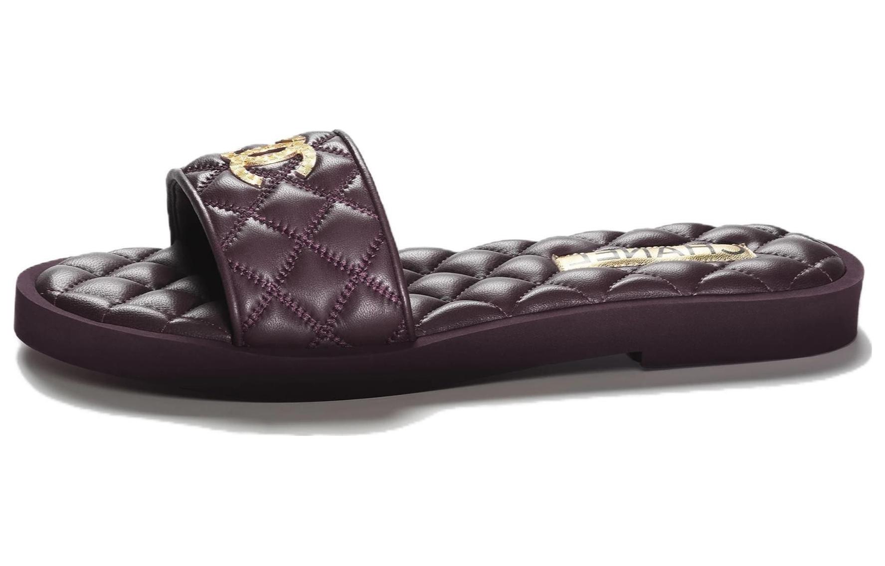 Buy (W) Chanel Leder-Slip-On ''Burgunderrot'' G45014-X01000-NO867