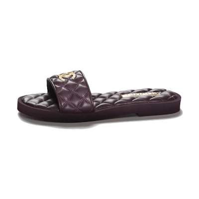 (W) Chanel Leather Slip-On 'Burgundy'