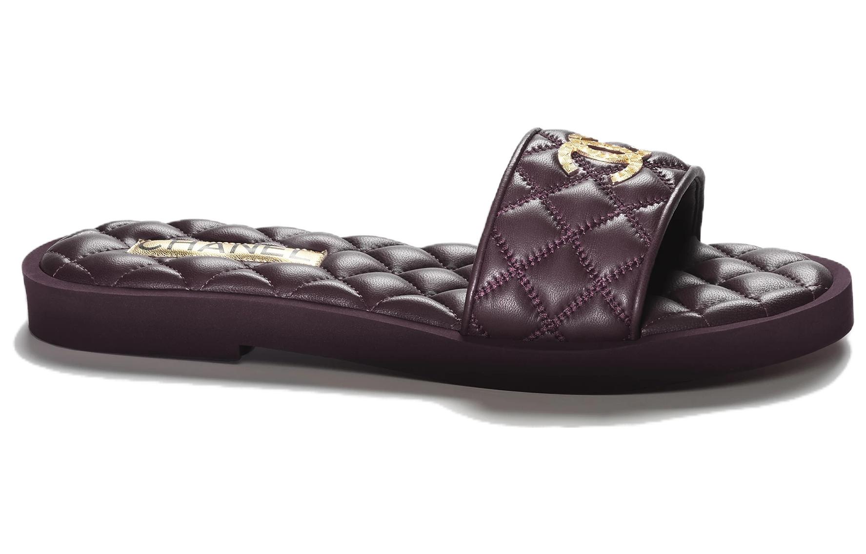 Order (W) Chanel Slip-On Kulit 'Burgundy' G45014-X01000-NO867