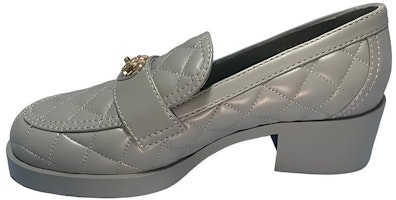 (Women) Chanel Leather Slip-On Block Heel 'Grey' G39697-X01000-0S075 (Women) Chanel Leather Slip-On Block Heel 'Grey' G39697-X01000-0S075