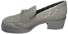 (W) Chanel Kasut Kulit Slip-On Block Tumit 'Kelabu' G39697-X01000-0S075