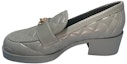 Buy (W) Chanel Kasut Kulit Slip-On Block Tumit 'Kelabu' G39697-X01000-0S075