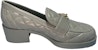 (W) Chanel Kasut Kulit Slip-On Block Tumit 'Kelabu' G39697-X01000-0S075
