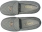Shop (W) Chanel Kasut Kulit Slip-On Block Tumit 'Kelabu' G39697-X01000-0S075