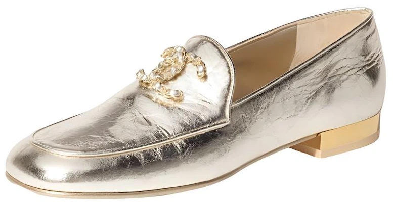 (Women) Chanel Leather Slip-On Low Top 'Gold Logo' G39438-X56872-0S186 Buy (Women) Chanel Leather Slip-On Low Top 'Gold Logo' G39438-X56872-0S186