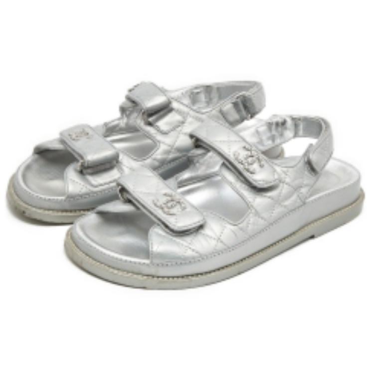 Lookbook (W) シャネル レザー ベルクロ サンダル (シルバー) G35927-X56884-0S304