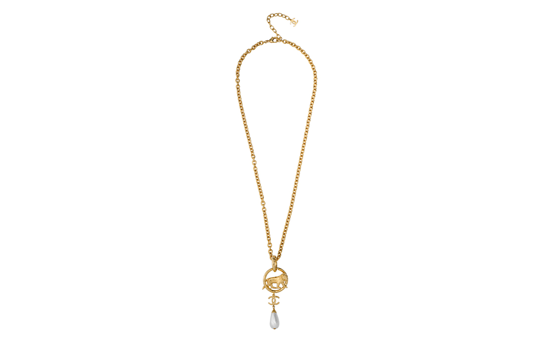 (Women) CHANEL LION Pearl Pendant Long Necklace Metal  Necklace. AB8771-B08712-NJ356 圖 3