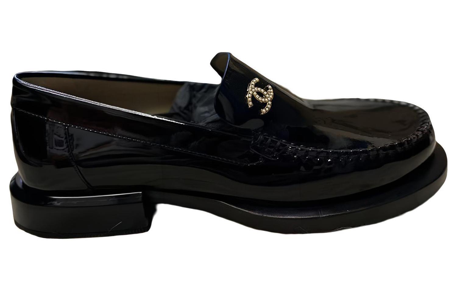 (W) Chanel Loafer 'Pearl Logo Black Patent' 圖 2