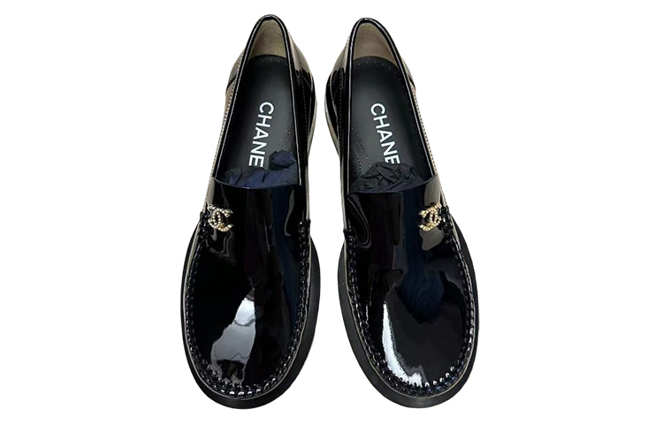 (W) Chanel Loafer 'Pearl Logo Black Patent' 圖 3