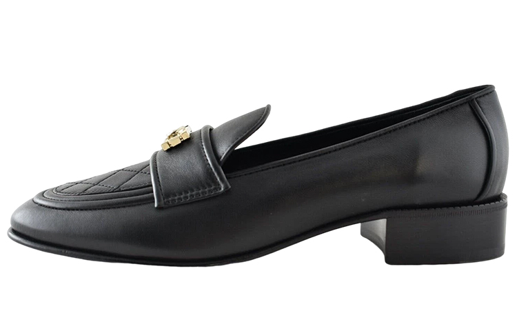 (W) Chanel Loafer Mule 'Black Leather Logo'