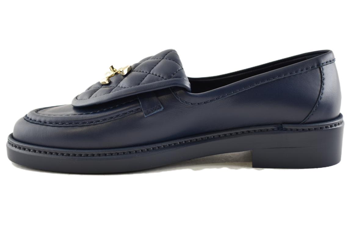 (W) Chanel Loafers 'Dark Navy Lambskin'