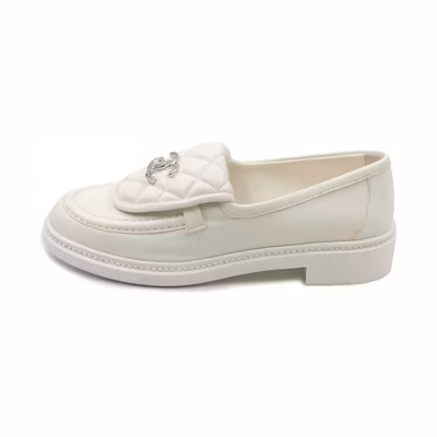 (W) Chanel Loafers 'White Lambskin'