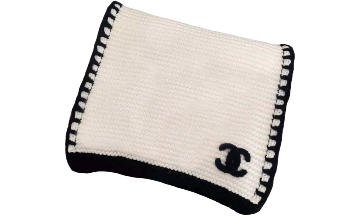 Order (W) 샤넬 로고 화이트 울 스카프. AA9202B13195N0936