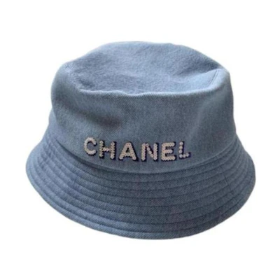 (Women) CHANEL Logo Bucket Hat - Blue AA8088B07716