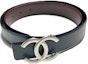 Order (Women) CHANEL Logo Buckle Black Leather Belt for Women 3CM Width A73462Y10673C4605