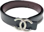 Lookbook (Women) CHANEL Logo Buckle Black Leather Belt for Women 3CM Width A73462Y10673C4605