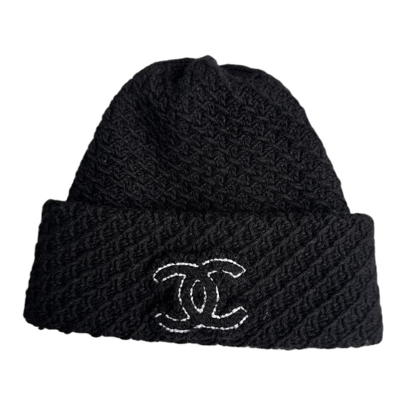 Order (W) CHANEL Topi Beanie Hitam Desain Logo Cashmere. AAA201B-17040-94305